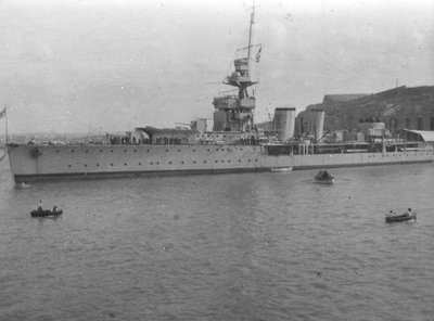 HMS Cardiff, brytyjski lekki krążownik klasy C, Malta, ok. 1920 r. autorstwa Unbekannt