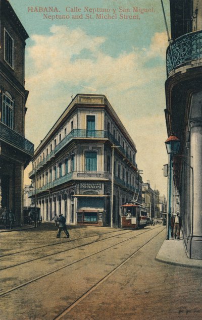 Hawana. Ulica Neptuna i San Miguel. Ulica Neptuna i św. Michała, 1916 r. autorstwa Unbekannt