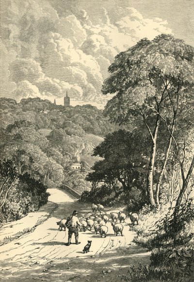 Hampstead, z Kilburn Road, ok. 1876 r. autorstwa Unbekannt
