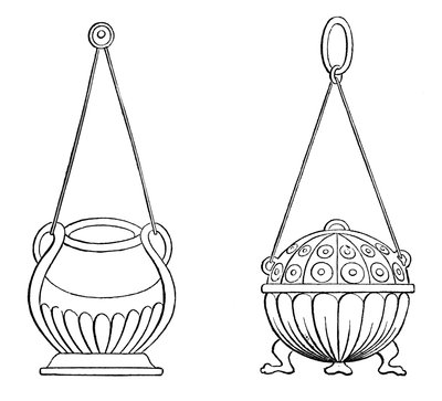 Lampy wiszące, IX wiek, 1870 autorstwa Unbekannt