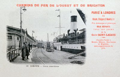 Stacja portowa, Dieppe, ok. 1900 autorstwa Unbekannt