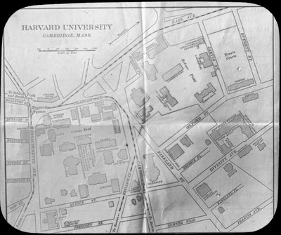Mapa kampusu Uniwersytetu Harvarda, Cambridge, Massachusetts, USA, koniec XIX lub początek XX wieku autorstwa Unbekannt