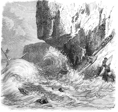 Hawajczycy surfujący na drewnianych deskach, ok. 1895 r. autorstwa Unbekannt