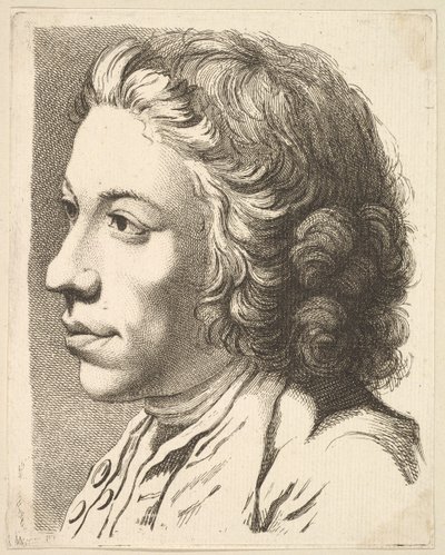 Głowa człowieka z profilu, z Livre de Têtes Gravées dapres F. Boucher et Autres..., XVIII wiek. autorstwa Unbekannt