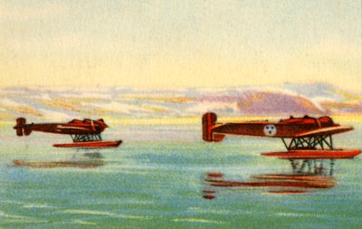 Wodnosamoloty Heinkel HE 5 używane w poszukiwaniu Umberto Nobile, Biegun Północny, 1928, 1932. autorstwa Unbekannt