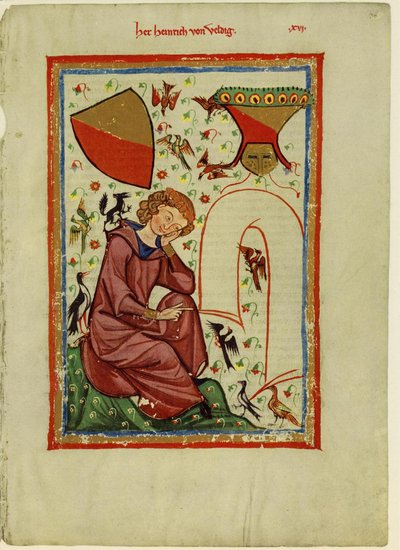 Heinrich von Veldeke z Codex Manesse, między 1305 a 1340 autorstwa Unbekannt