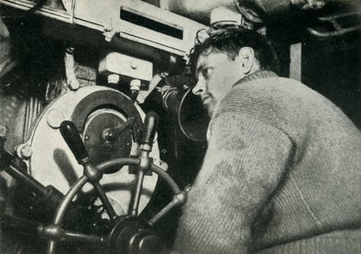 Sternik brytyjskiej łodzi podwodnej, II wojna światowa, 1945. autorstwa Unbekannt