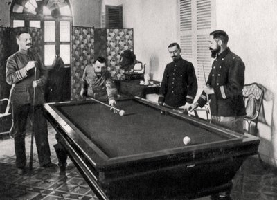 Henri Gouraud, francuski żołnierz, gra w bilard, 1895 autorstwa Unbekannt