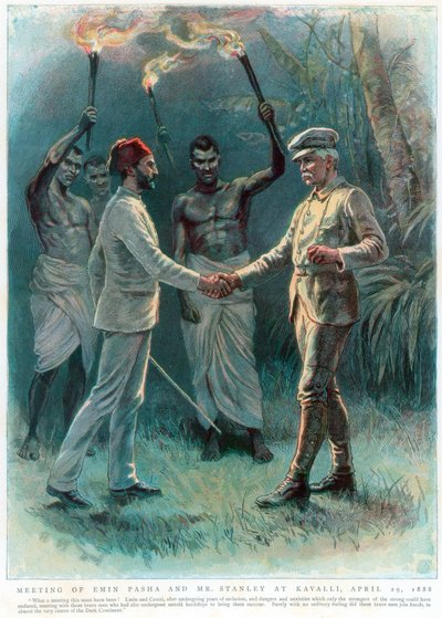 Henry Morton Stanley, walijski dziennikarz i odkrywca, spotkanie z Eminem Paszą w Kavalli, 29 kwietnia 1888 autorstwa Unbekannt