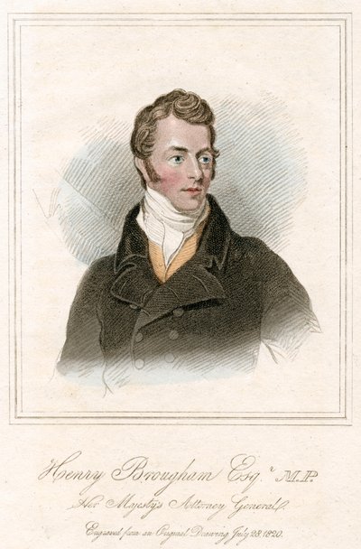 Henry Peter Brougham, 1. baron Brougham and Vaux, szkocki prawnik i polityk, ok. 1820 r autorstwa Unbekannt