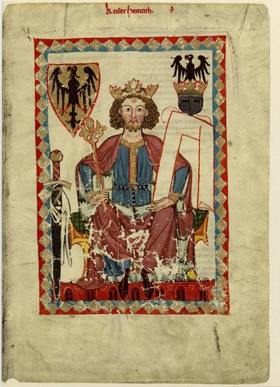 Henryk VI 1165-1197, cesarz rzymski z Codex Manesse, między 1305 a 1340 autorstwa Unbekannt