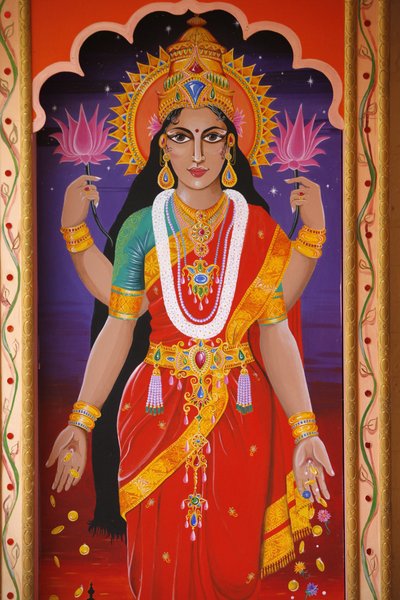 Hinduska bogini Laxmi, Londyn, Wielka Brytania autorstwa Unbekannt