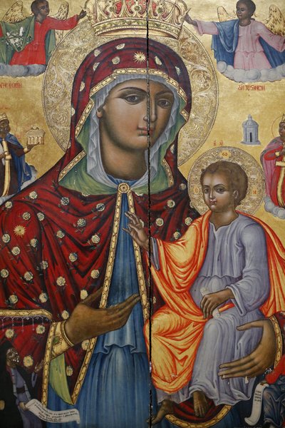 Kościół Grobu Świętego, grecko-prawosławny katolik, ikona Matki Boskiej z Dzieciątkiem, Jerozolima, Izrael autorstwa Unbekannt
