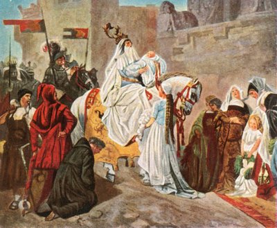 Powrót do domu Eberharda z Wirtembergii po bitwie pod Döffingen, 1388, 1936. autorstwa Unbekannt