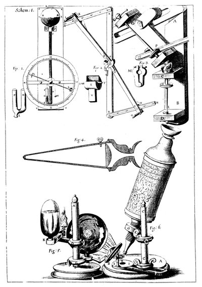 Mikroskop Hookesa z kondensorem do skupiania światła, 1665 autorstwa Unbekannt