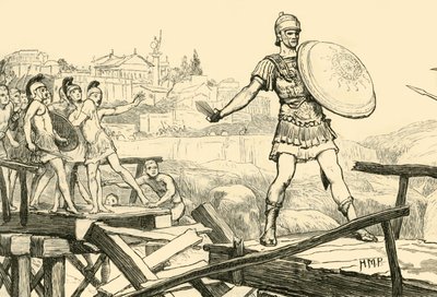 Horatius Cocles w obronie mostu, 1890. autorstwa Unbekannt
