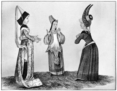 Nakrycia głowy z rogami i wieżyczkami, XV wiek, 1910 autorstwa Unbekannt