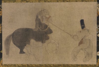 Koń i pomocnik, okres Momoyama, 1568-1615. autorstwa Unbekannt