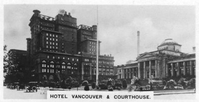 Hotel Vancouver i budynek sądu, Kanada, ok. 1920 r. autorstwa Unbekannt