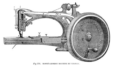 Maszyna do szycia Howes, Thomas, 1866 autorstwa Unbekannt
