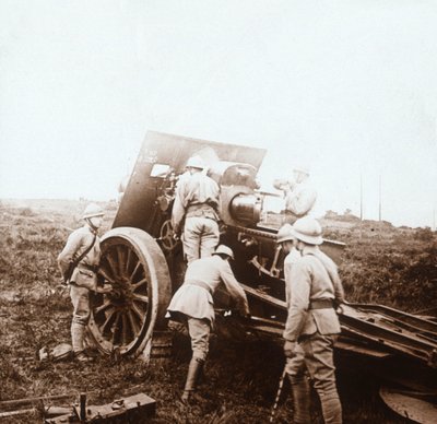 Bateria haubicy, c1914-c1918 autorstwa Unbekannt
