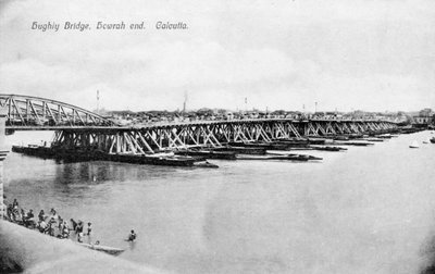 Howrah Bridge nad rzeką Hooghly, Kalkuta, Indie, początek XX wieku autorstwa Unbekannt