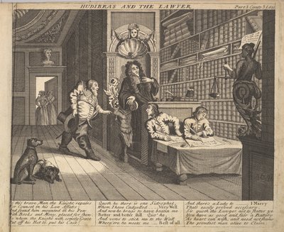 Hudibras i prawnik Tablica 12: Ilustracje do Samuela Butlersa Hudibras, 1725-30 . autorstwa Unbekannt
