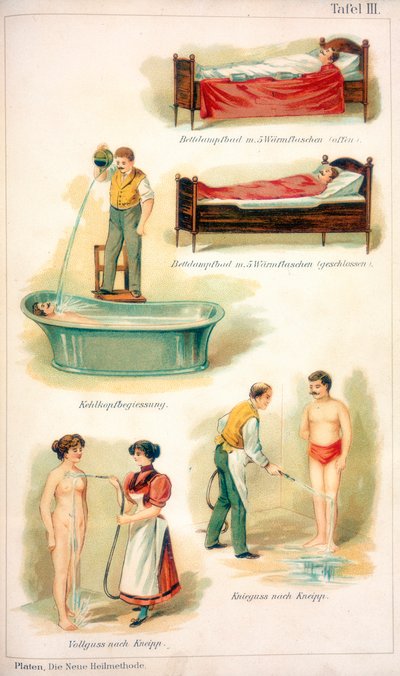 Zabiegi hydroterapii, ok.1902 autorstwa Unbekannt