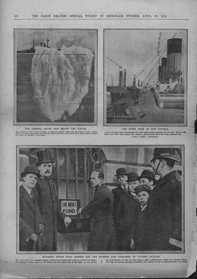 Góra lodowa, górny pokład funduszu Titanic i Mansion House, 20 kwietnia 1912 r. autorstwa Unbekannt