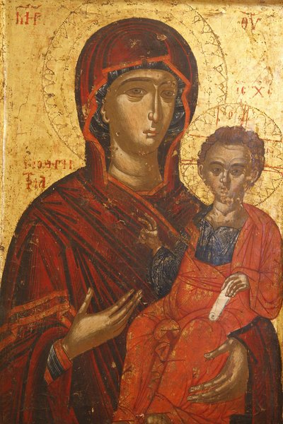 Ikona : Sta Mary Hodigitria (XVI w.), Berat, Albanie autorstwa Unbekannt
