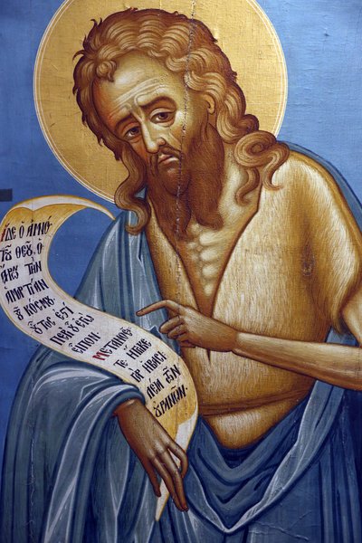Ikona w Muzeum Bizantyńskim Pedoulas: Św. Jan Chrzciciel (XIX wiek), 20150510, Pedoulas, Cypr autorstwa Unbekannt