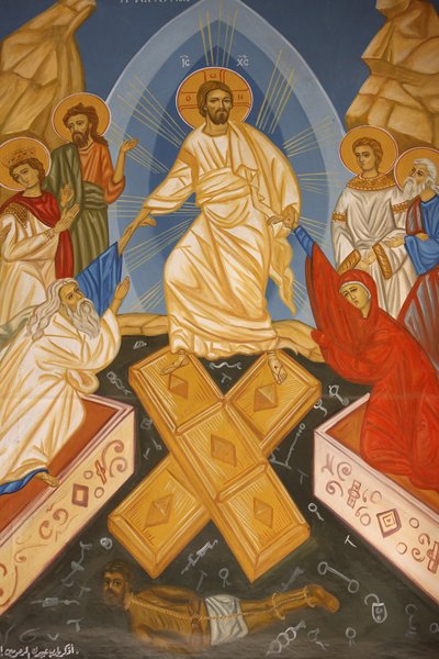 Ikona w cerkwi św. Jerzego, Madaba : Zmartwychwstanie Chrystusa, Madaba, Jordanie autorstwa Unbekannt
