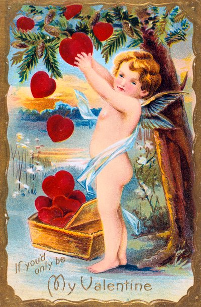 Gdybyś tylko była moją walentynką, amerykańska kartka walentynkowa, 1910 r. autorstwa Unbekannt