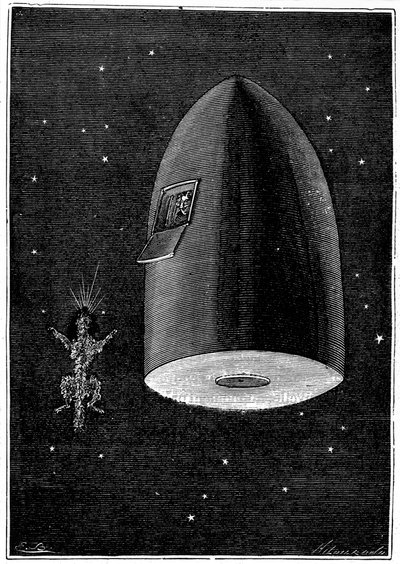 Ilustracja z Ziemi na Księżyc autorstwa Juliusza Verne