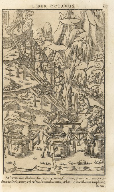 Ilustracja z De re metallica libri XII Georgius Agricola, 1556 autorstwa Unbekannt