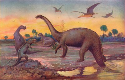 W epoce Saurian, kiedy mieszkańcy Światów byli gigantycznymi gadami, 1907 autorstwa Unbekannt