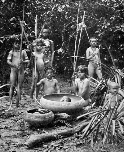 Indianie z rzeki Putumayo z odciętą głową, Amazonia autorstwa Unbekannt
