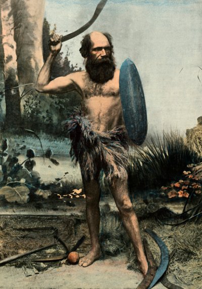 Indigene Australien Arme Du Boomerang, Aborygen uzbrojony w bumerang, 1900. autorstwa Unbekannt