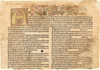 Inicjał A i życzenia noworoczne, 1483. autorstwa Unbekannt
