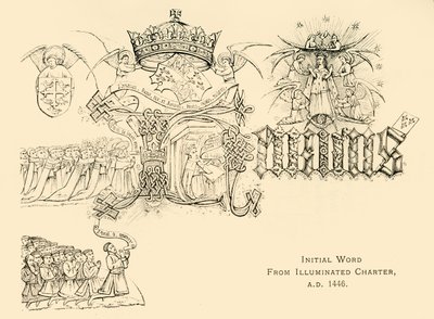 Słowo wstępne z Karty Iluminowanej, AD 1446, 1911. autorstwa Unbekannt