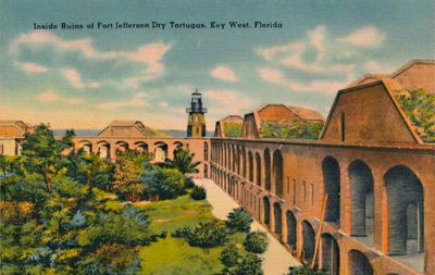 Wewnątrz ruin fortu Jefferson Dry Tortugas, Key West na Florydzie, ok. 1940 r. autorstwa Unbekannt