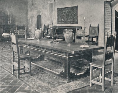 Wnętrze, Palazzo Davanzati - Z XV-wiecznym stołem z Parmy lub dystryktu Modena, 1928 autorstwa Unbekannt