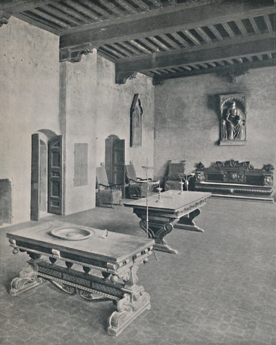 Wnętrze Palazzo Davanzati, Florencja. Z dwoma tablicami z XVI wieku, 1928 autorstwa Unbekannt