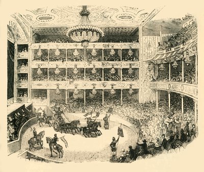 Wnętrze amfiteatru Astleys z 1843 r., ok. 1878 r. autorstwa Unbekannt