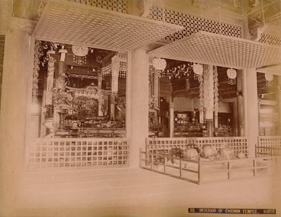 Wnętrze świątyni Chionin, Kioto, ok. 1890-1900 autorstwa Unbekannt