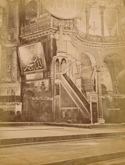 Wnętrze Hagia Sophia, Stambuł, Turcja, XIX wiek. autorstwa Unbekannt