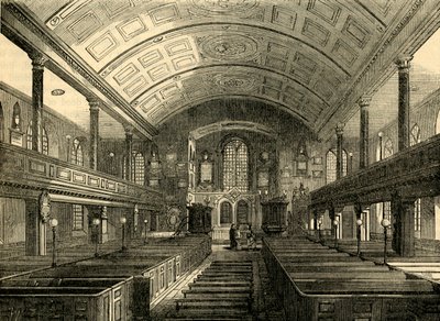 Wnętrze kościoła Kensington, 1850, c1876. autorstwa Unbekannt