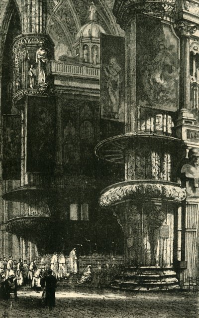 Wnętrze katedry w Mediolanie, 1890. autorstwa Unbekannt