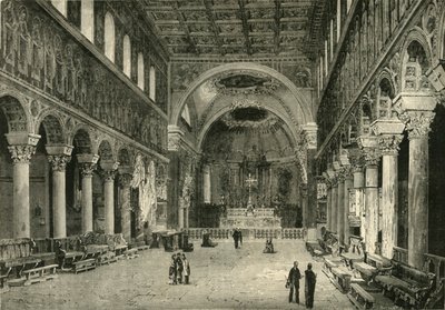 Wnętrze San Apollinare Nuovo, Rawenna, 1890. autorstwa Unbekannt