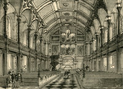 Wnętrze kościoła św. Andrzeja, ok. 1872 r. autorstwa Unbekannt